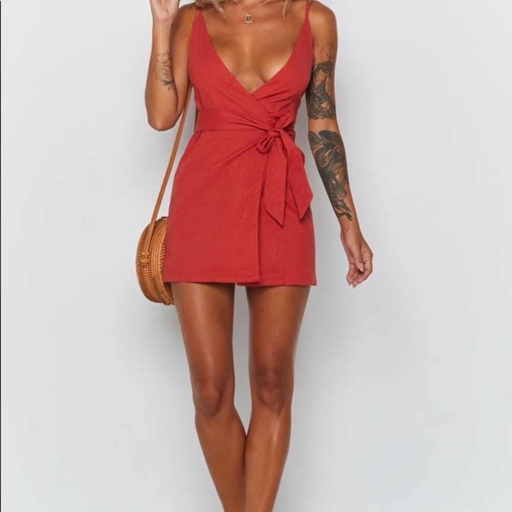 Lorient linen red dress size XS